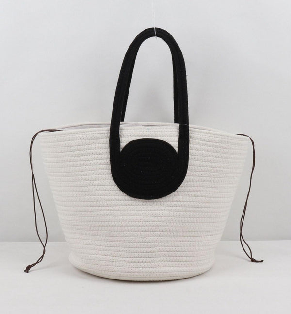 Toko Recycled Woven Tote Bag, in Black