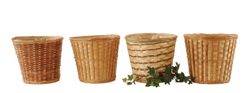 10" Bamboo Planter Basket Assortment-Wald Imports