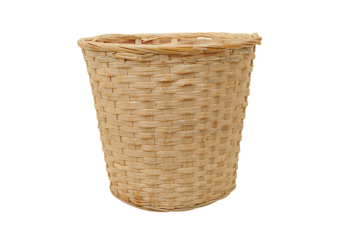 12&quot; White-washed Rattan Planter Basket