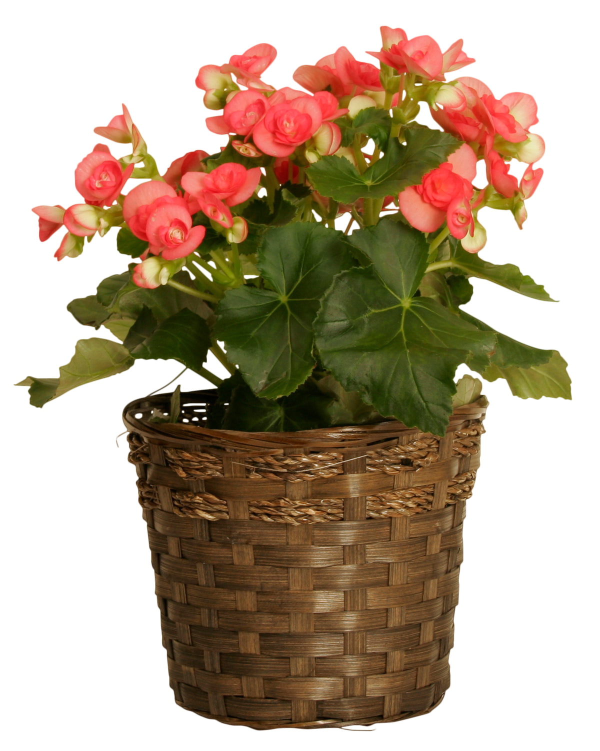 7&quot; Dark Stained Bamboo Basket Planter