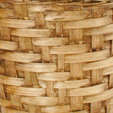 Double 4&quot; Dark Stained Bamboo Planter Basket