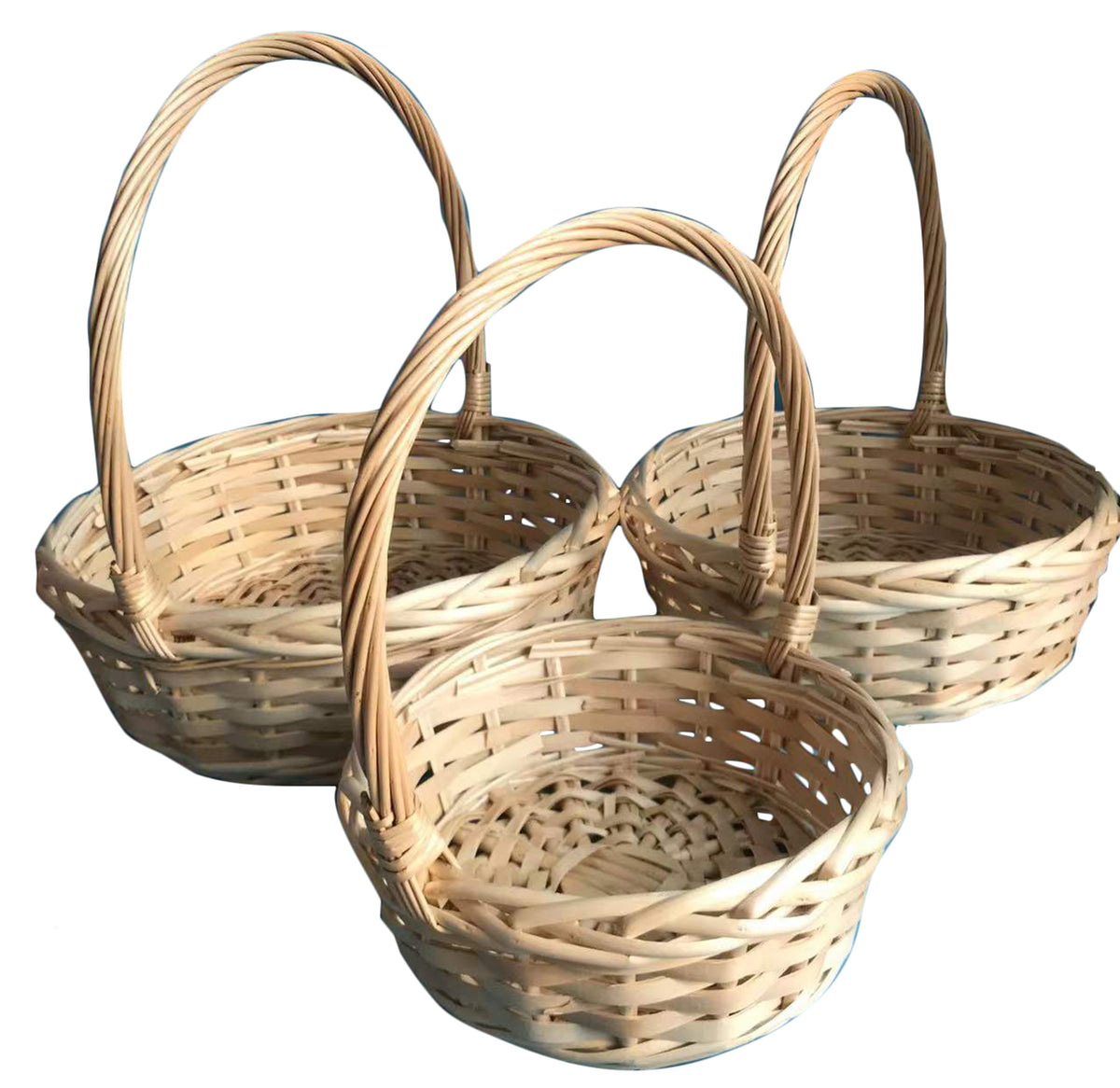 Set of 3 Bleached Willow Baskets