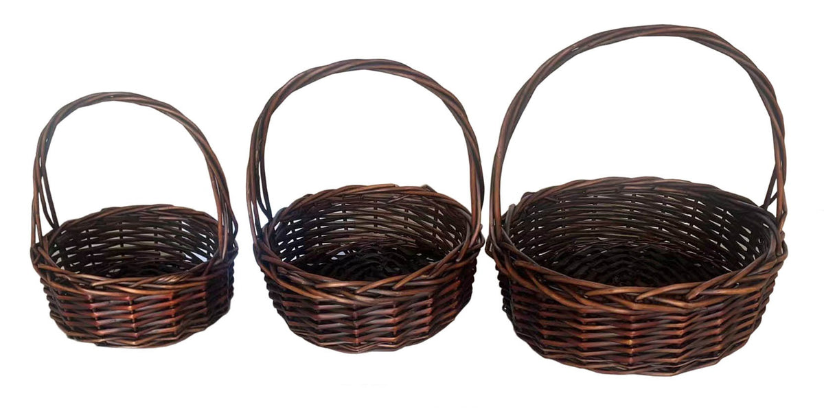 Set of 3 Dark Willow Baskets