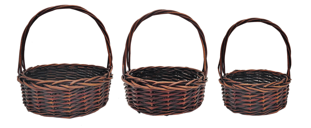 Set of 3 Dark Willow Baskets