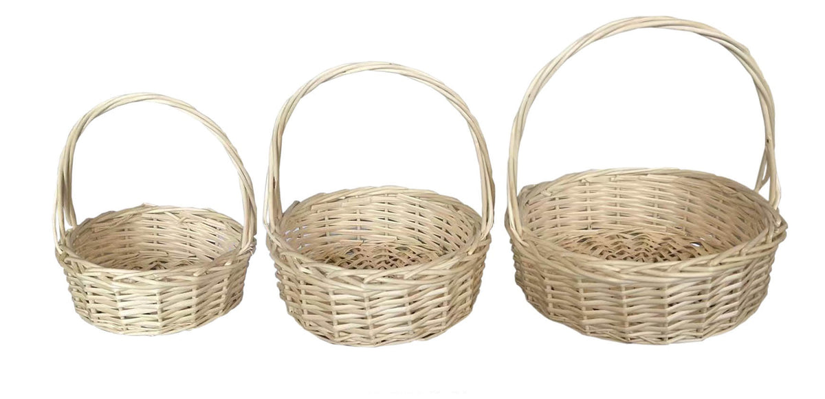Set of 3 Natural Willow Baskets