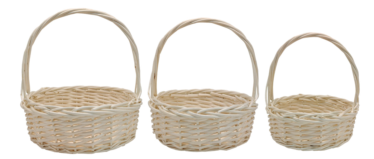 Set of 3 Natural Willow Baskets