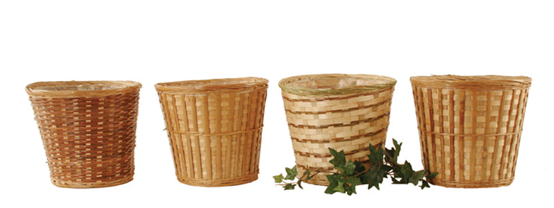 planter pots for bamboo 7" Bamboo Planter Assortment