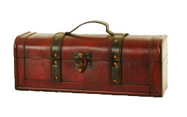 Suitcase Wood/Faux Leather Trunk