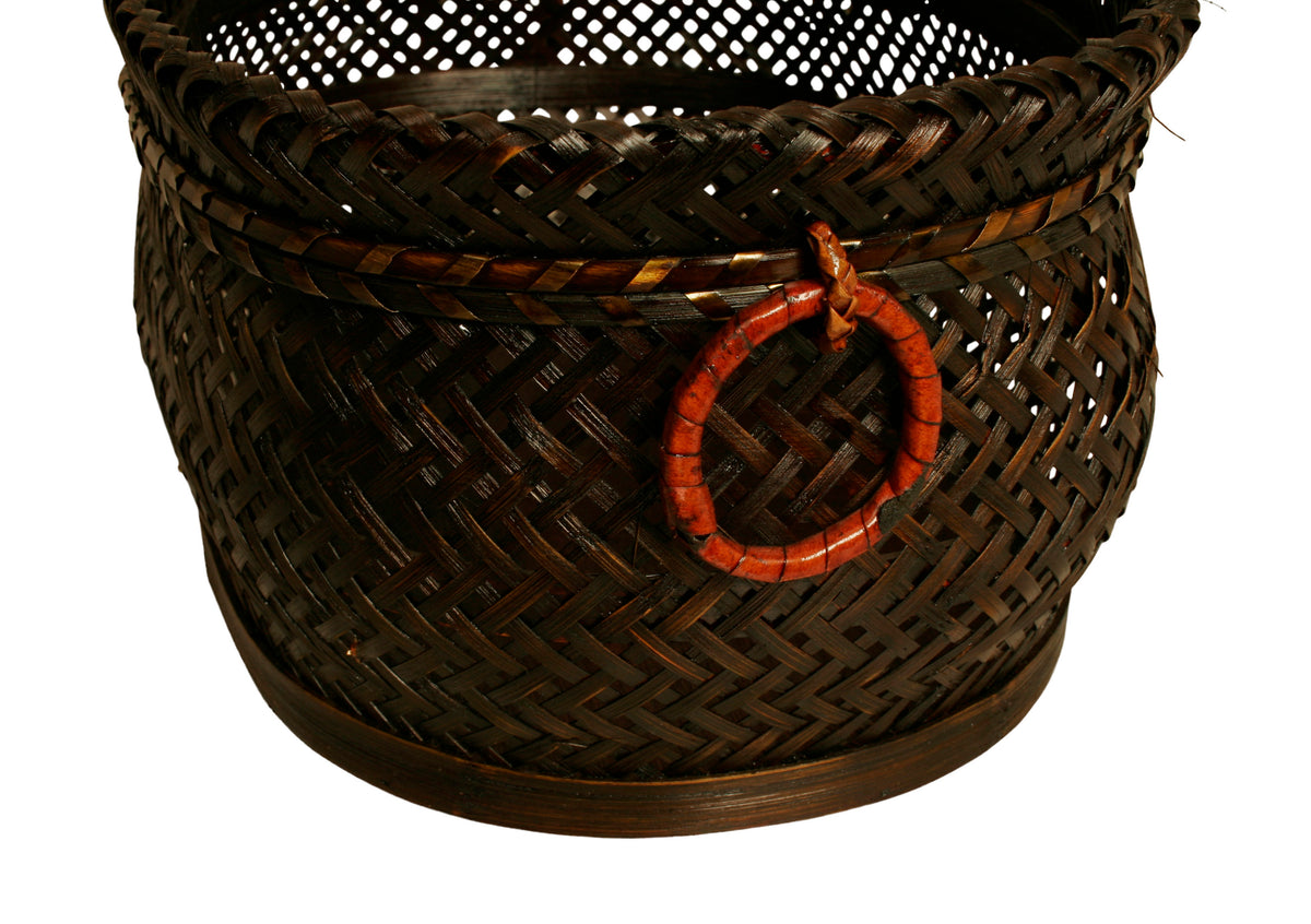 13.75&quot; Oval Herringbone Weave Basket