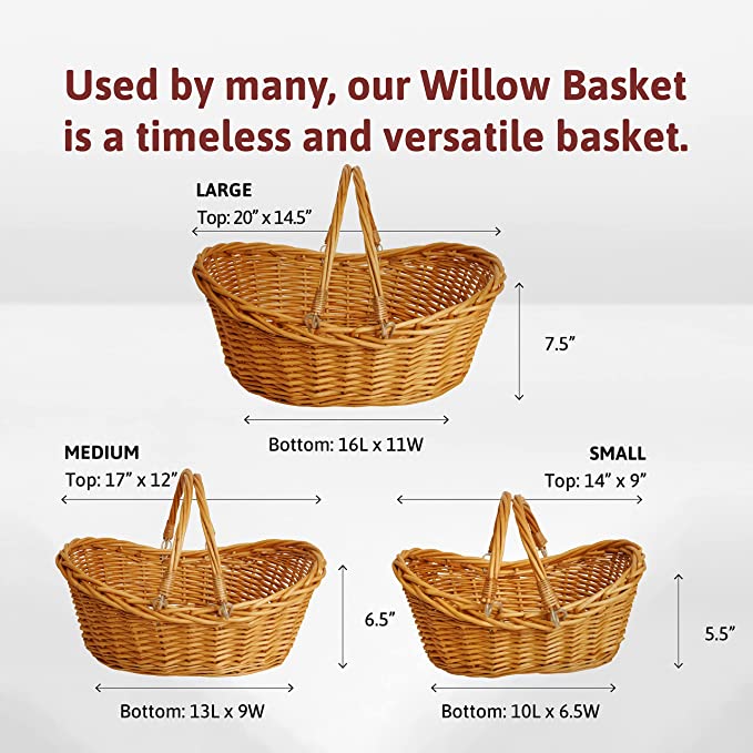 13.5&quot; Honey Finish Willow Basket