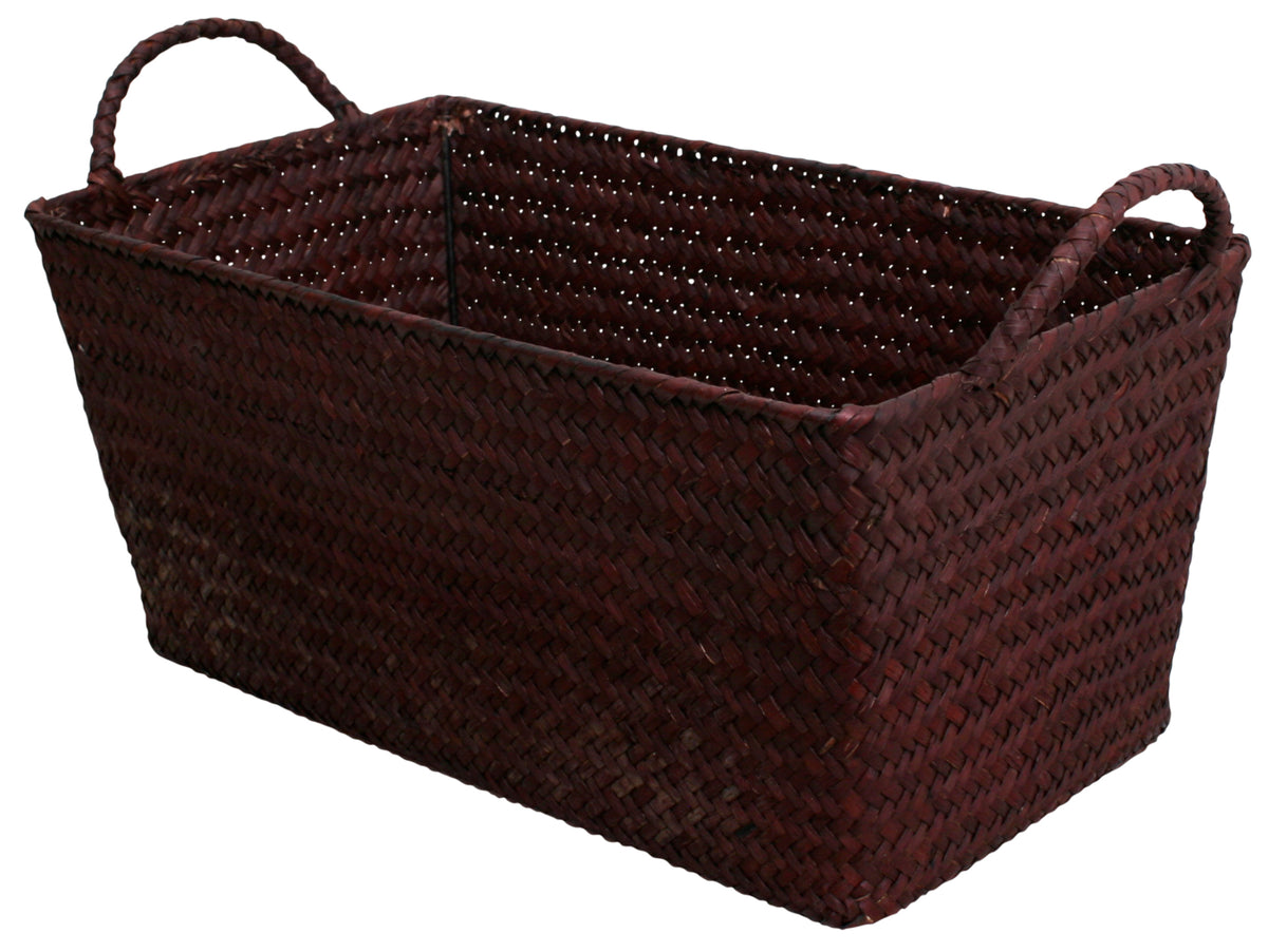 13&quot; Espresso Seagrass-Reed Basket