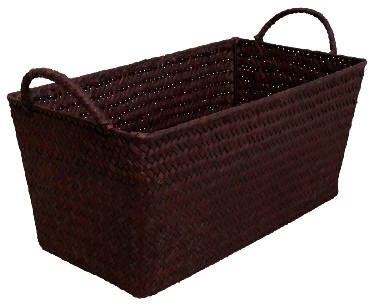 13&quot; Espresso Seagrass-Reed Basket