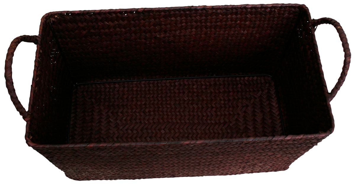 13&quot; Espresso Seagrass-Reed Basket