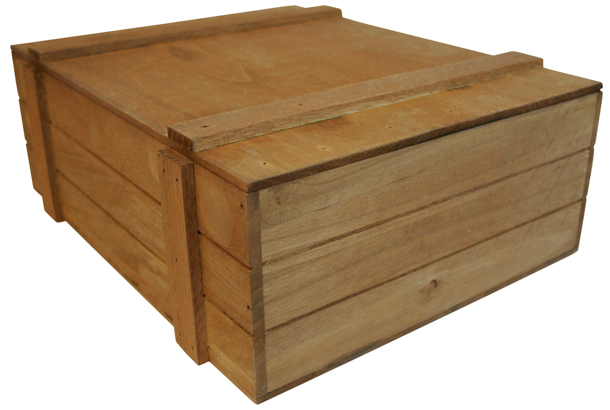 14&quot; Rustic Farmhouse Wood Crate w/Lid