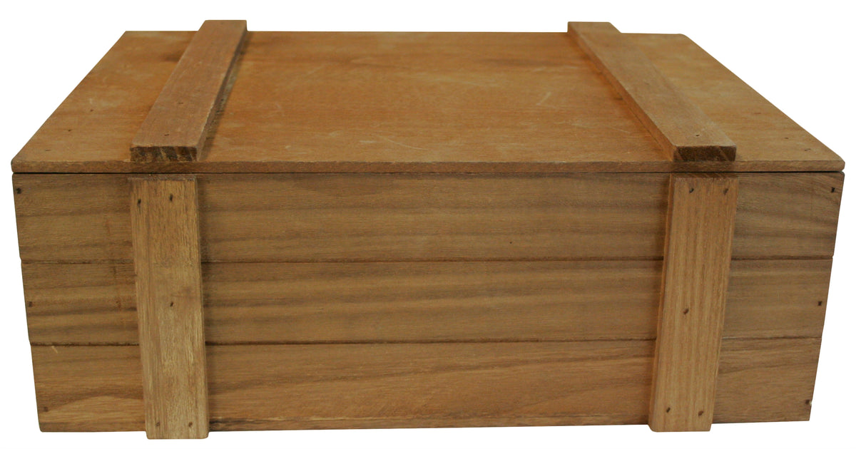 14&quot; Rustic Farmhouse Wood Crate w/Lid