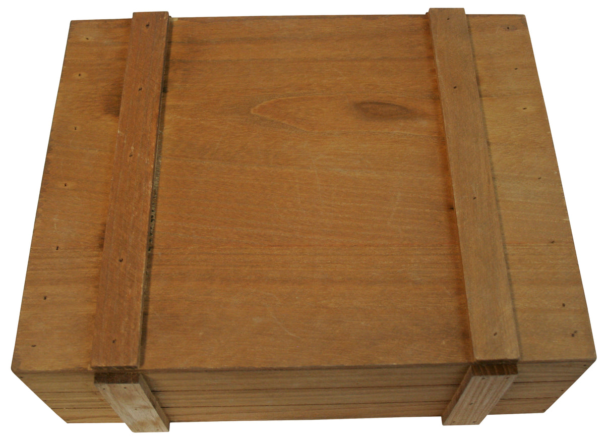 14&quot; Rustic Farmhouse Wood Crate w/Lid