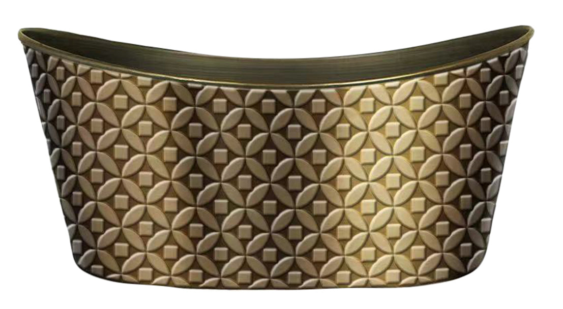 15&quot; Gold Container w/Embossed Designs