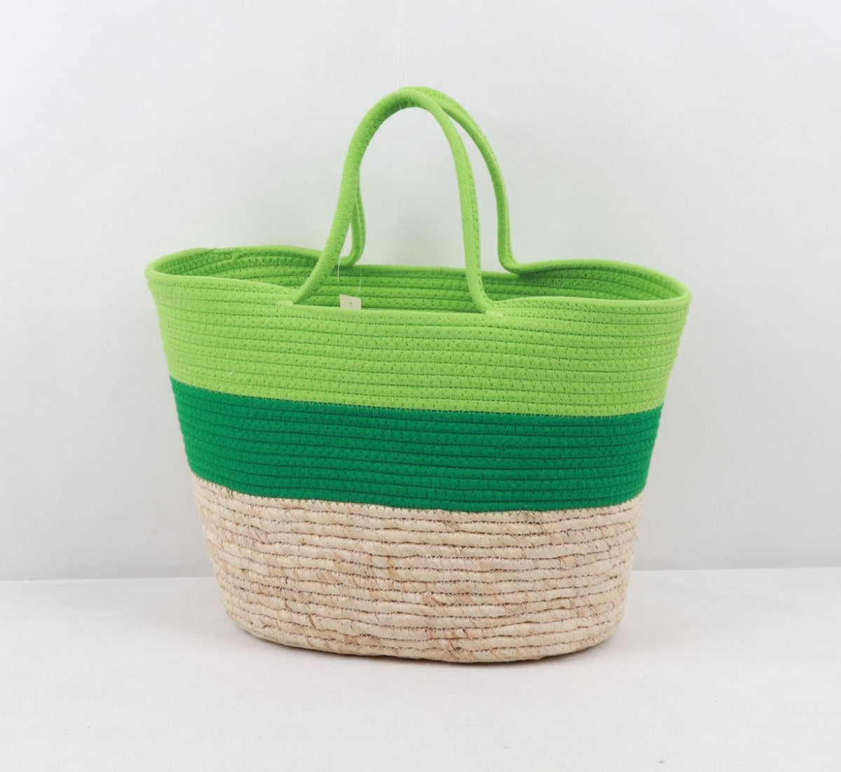 Woven Tote Bag - Two-Toned Green