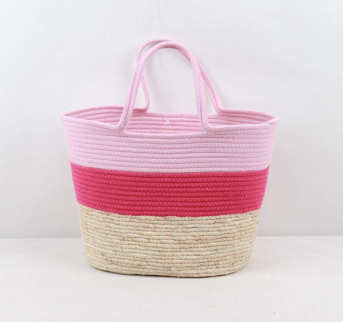 Woven Tote Bag - Two-Toned Pink