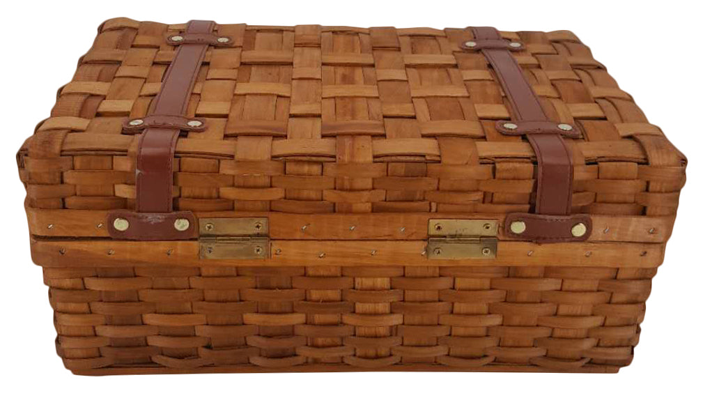 17.5&quot; Wood Chip Picnic Basket