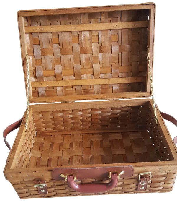 17.5" Wood Chip Picnic Basket Wholesale Picnic Baskets & More Wald