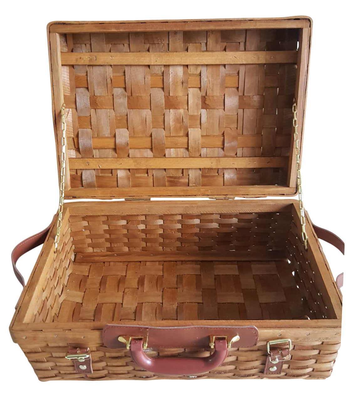 17.5&quot; Wood Chip Picnic Basket
