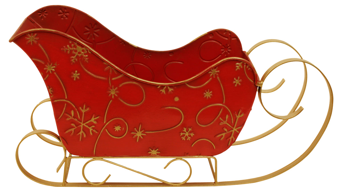 Novelty 15&quot; LG RED METAL SLEIGH