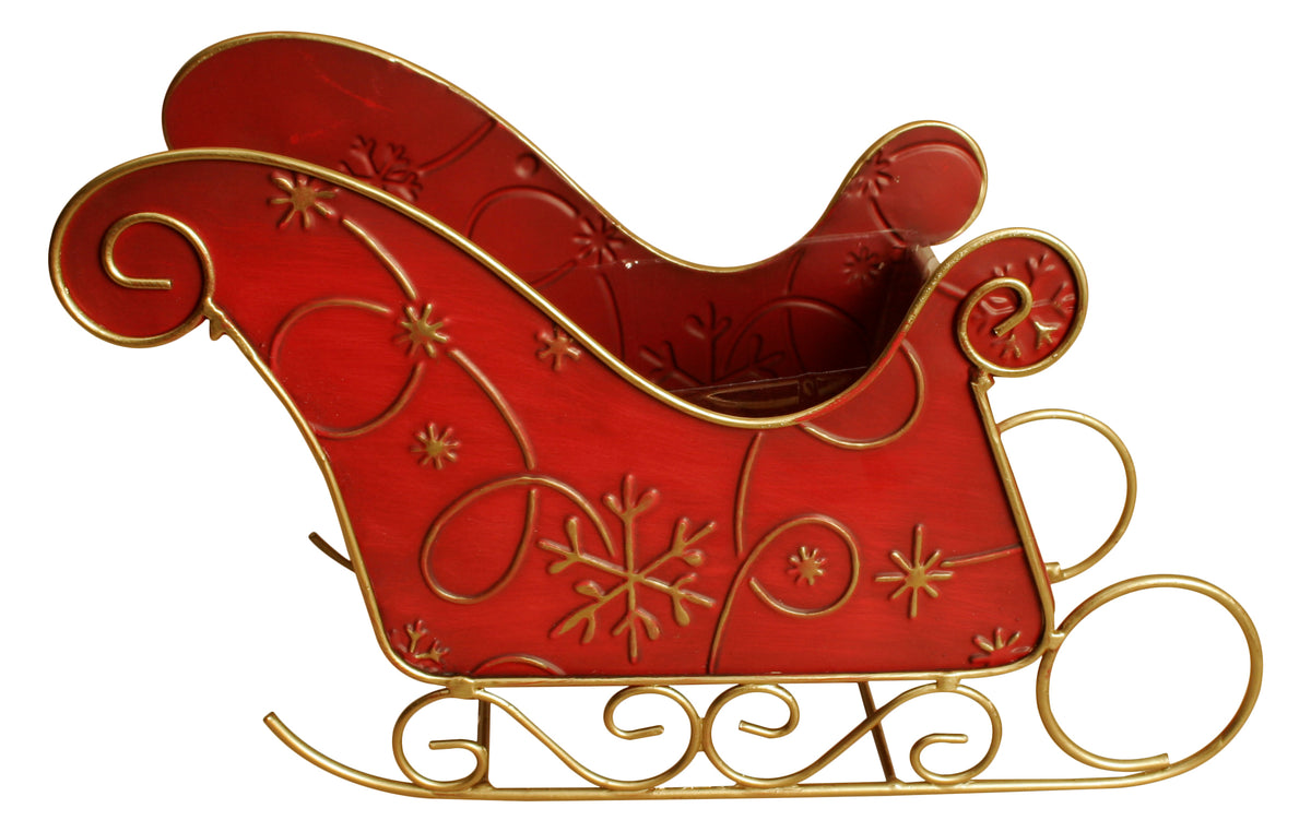Novelty 12&quot; SM RED METAL SLEIGH