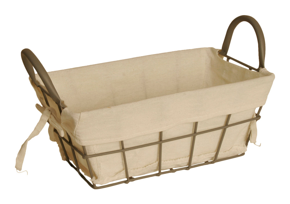 Wire Basket w/Cloth Liner, Small