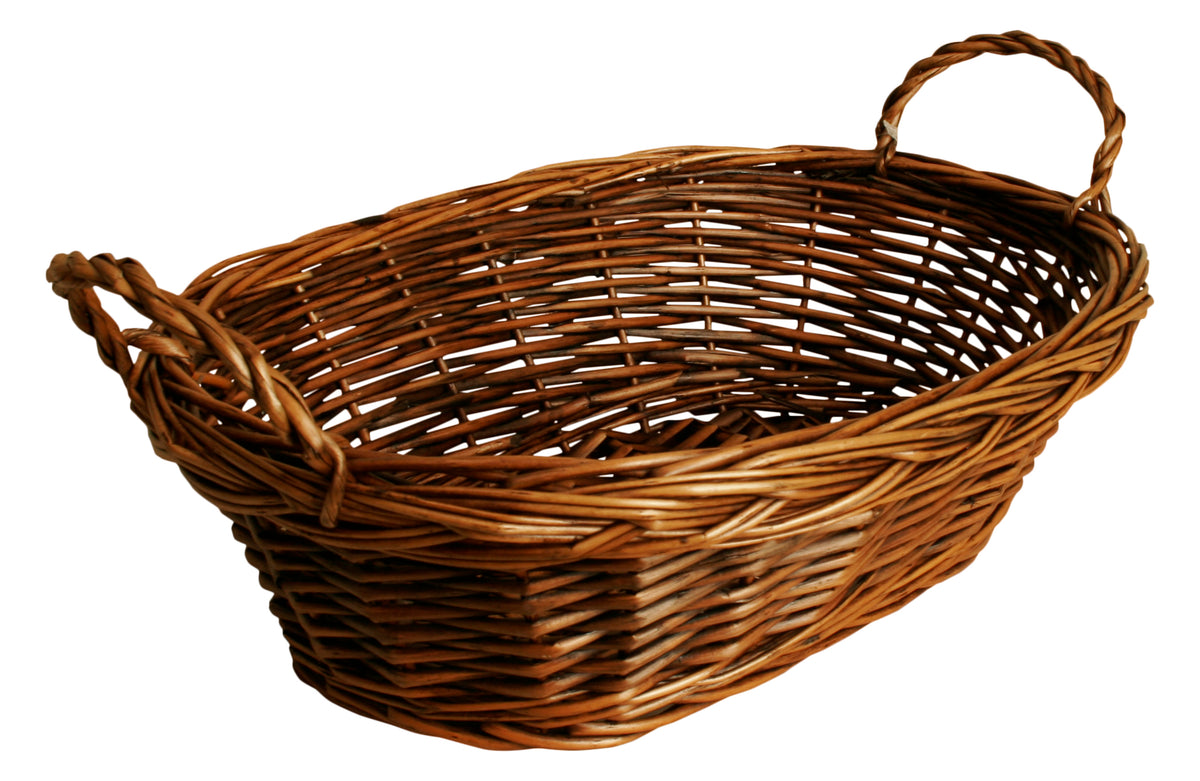 14&quot; Dark Brown Oval Willow Basket