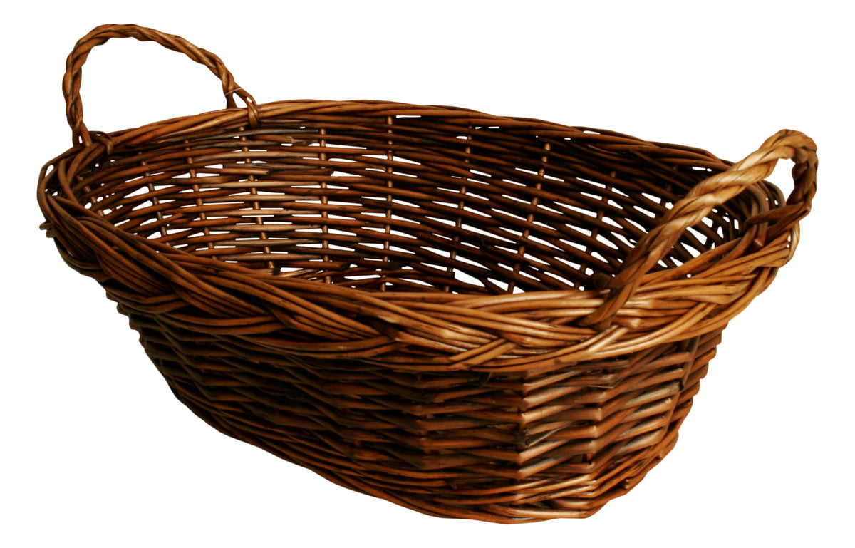 14&quot; Dark Brown Oval Willow Basket