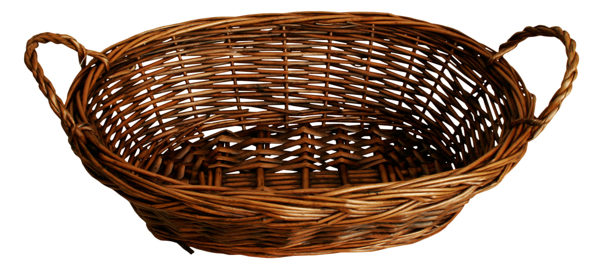 14&quot; Dark Brown Oval Willow Basket