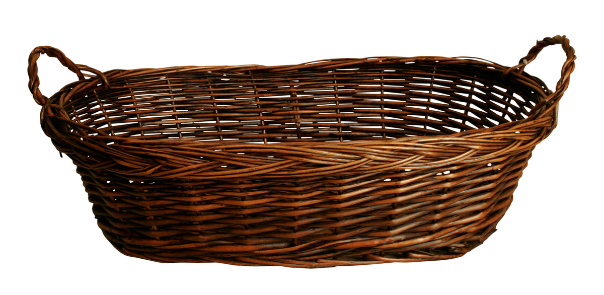 20&quot; Dark Brown Oval Willow Basket