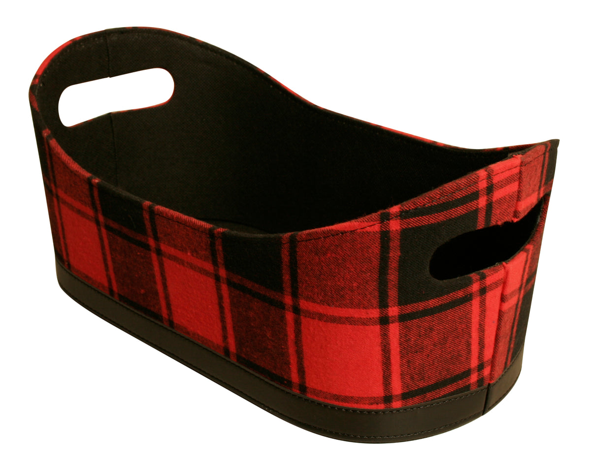 Red &amp; Black Buffalo Plaid Fabric Container