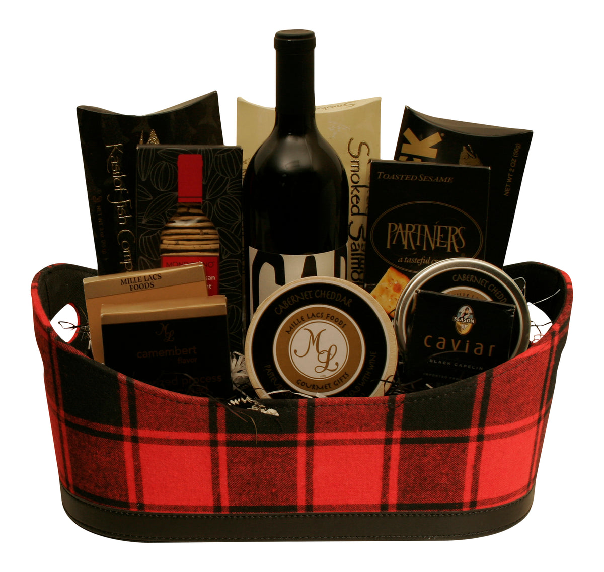 Red &amp; Black Buffalo Plaid Fabric Container