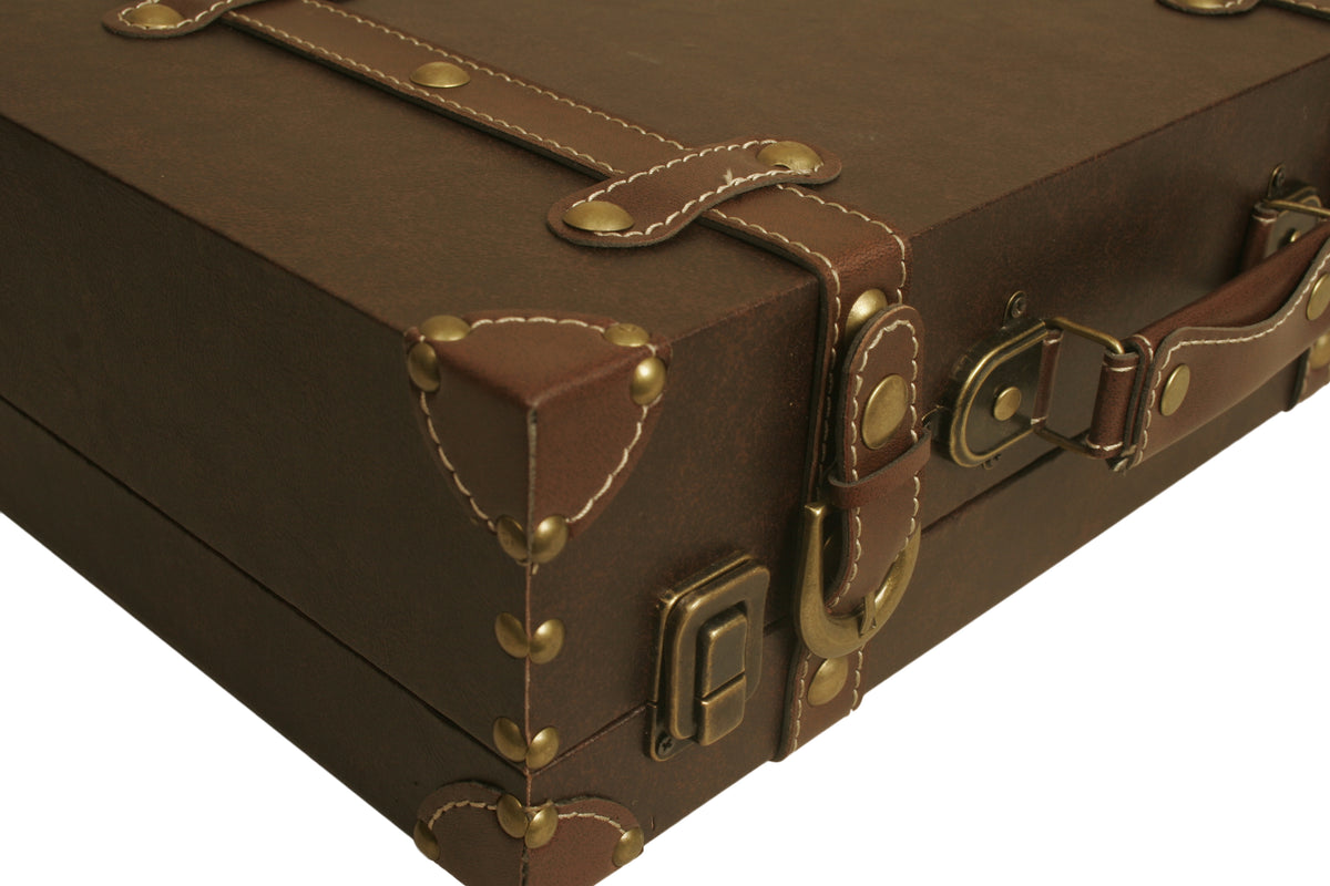 Suitcase Brown Faux Leather