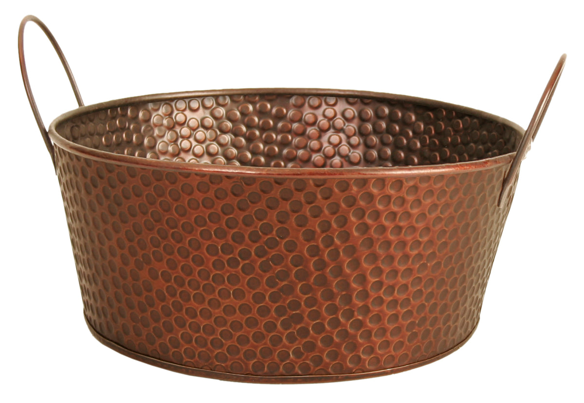hammered metal plant pot 10.5" Copper Tint Hammered Metal Bowl