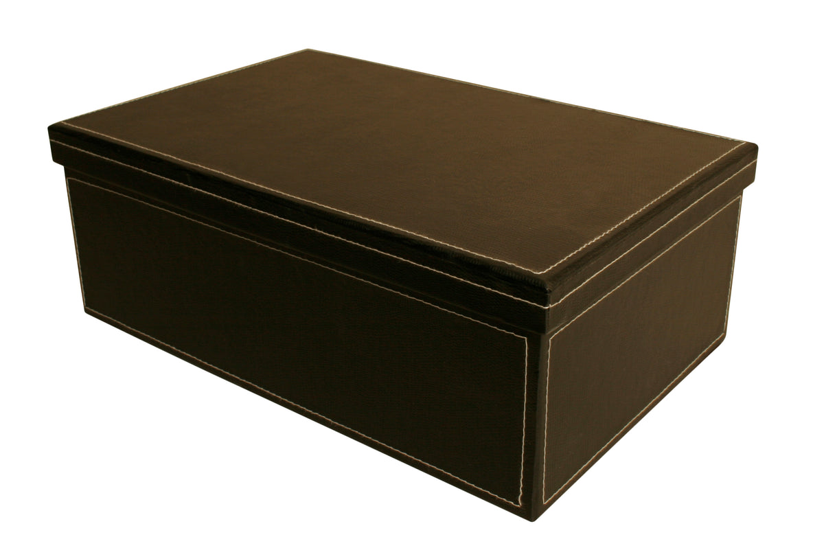 14&quot; Black Embossed Paperboard Box W/Lid