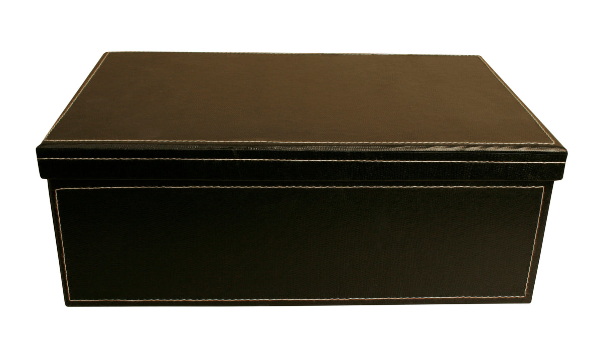 14&quot; Black Embossed Paperboard Box W/Lid