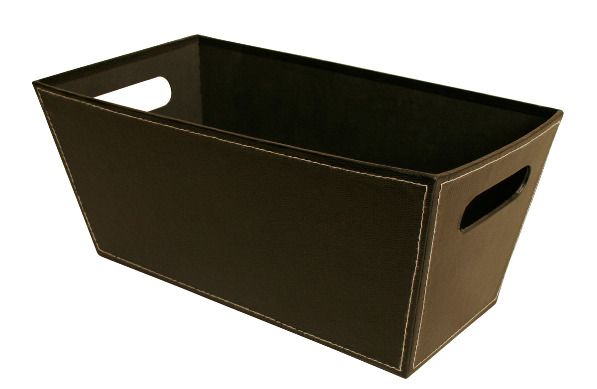 13&quot; Black Faux Leather Tote