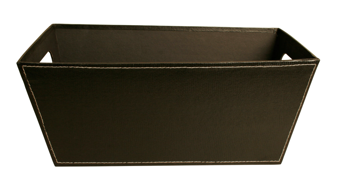 13&quot; Black Faux Leather Tote