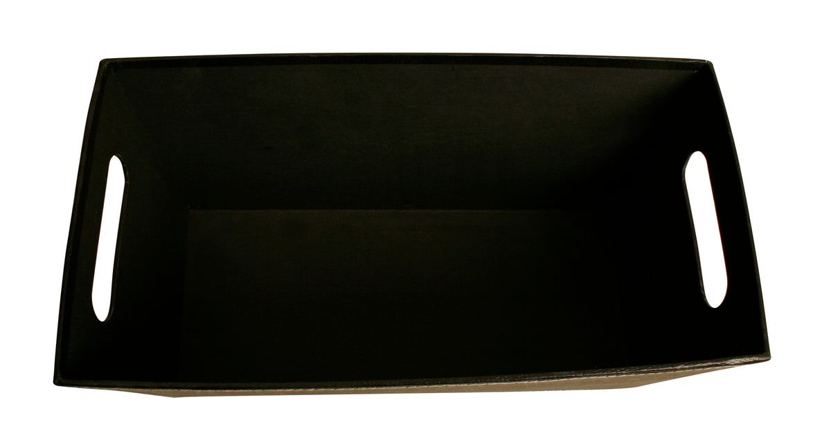 13&quot; Black Faux Leather Tote