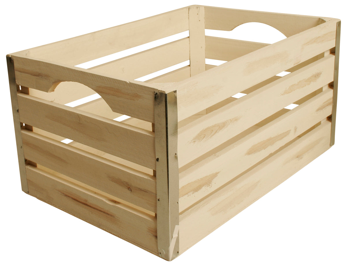 Set of 3 Sm Wood Crates w/ Metal Trim