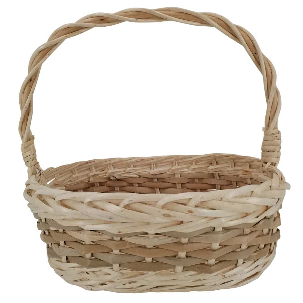 17" Oval Two-Toned Willow Basket