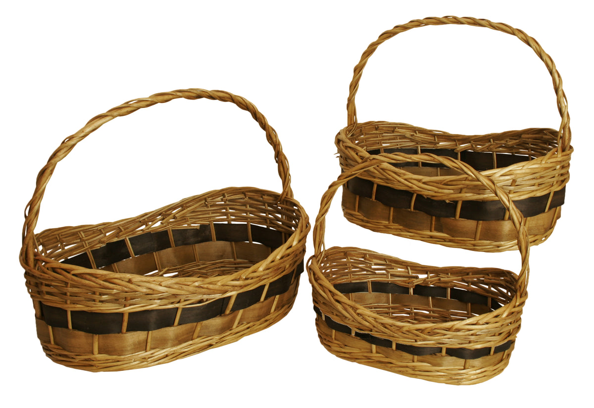 Set 3 Tuscana Woodchip Baskets LG