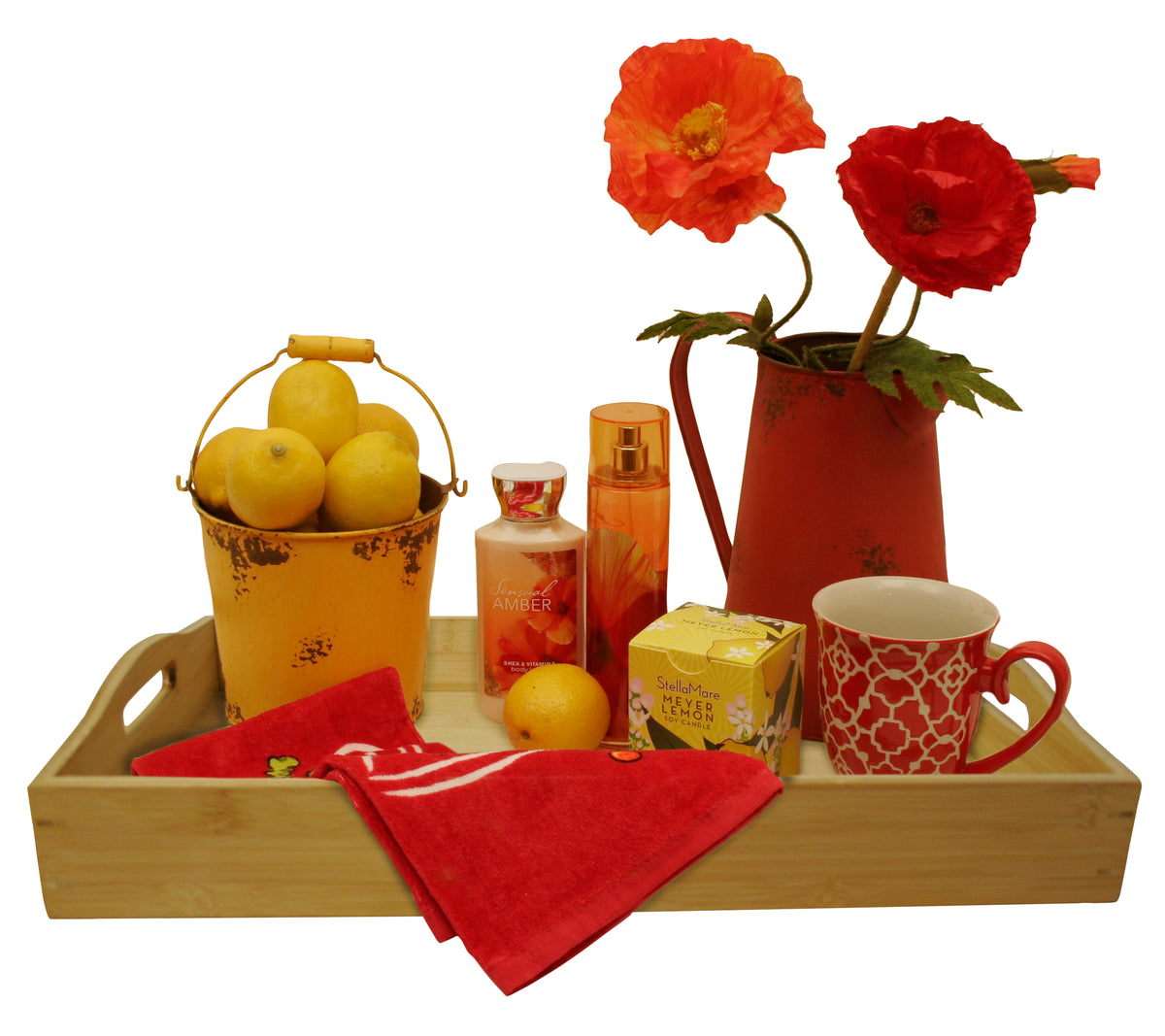 17&#39;&#39; Natural Bamboo Serving Tray w/Handle
