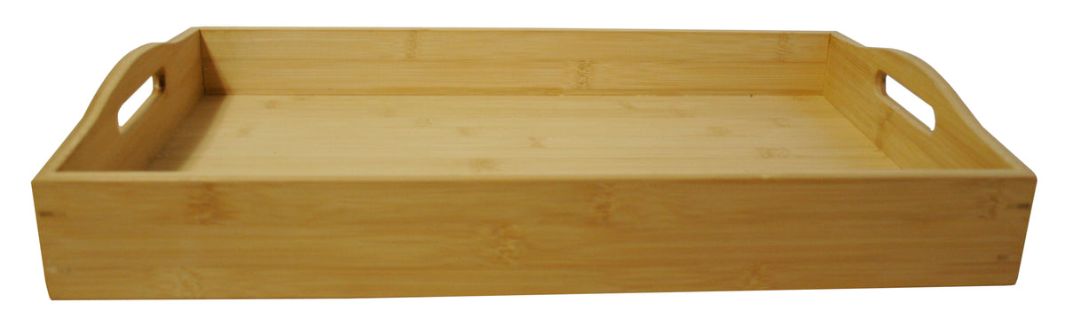 17&#39;&#39; Natural Bamboo Serving Tray w/Handle