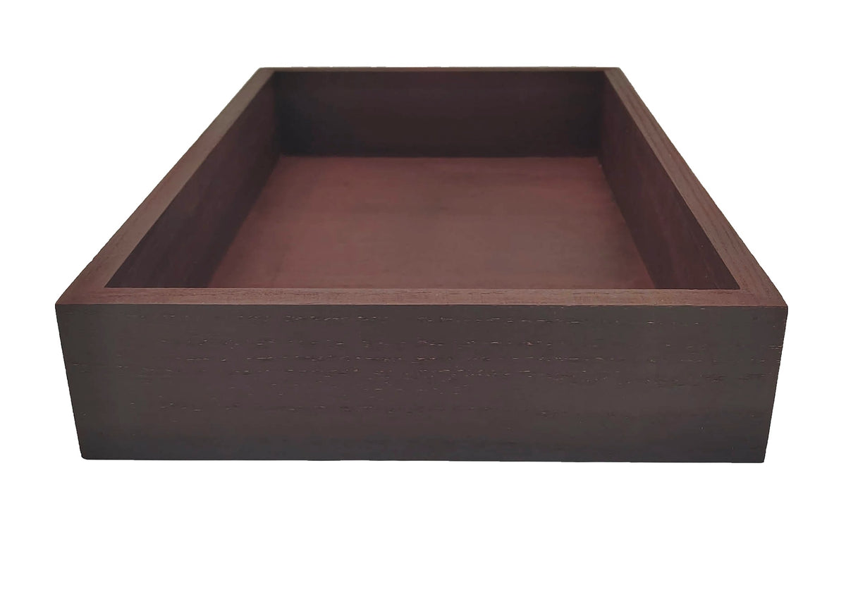 10" Dark Stained Wood Serving Tray