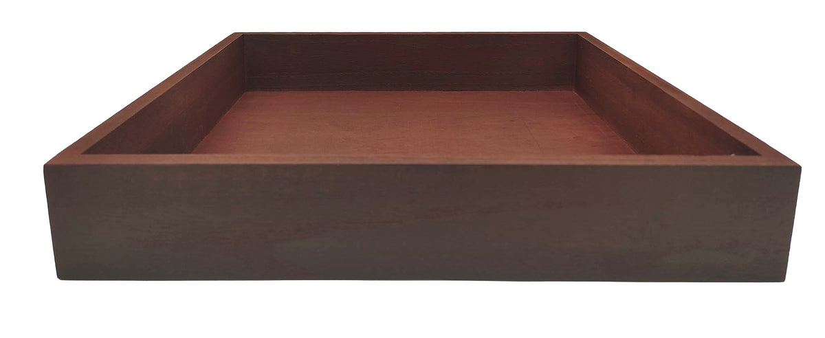 15" Dark Stained Wood Serving Tray