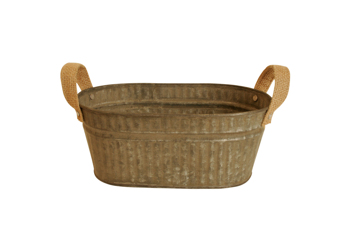 Double 4&quot; Iron Pails w/Burlap Handles